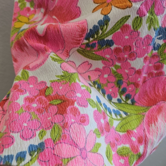 Vintage VTG Hamilton 8 Dallas Hot Pink Floral Button Down Top - Picture 11 of 12